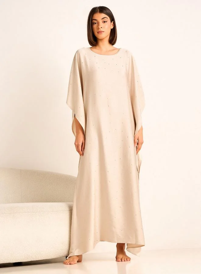 سبلاش فيڤ Maxi Kaftan Night Gown with Studded Embellishment